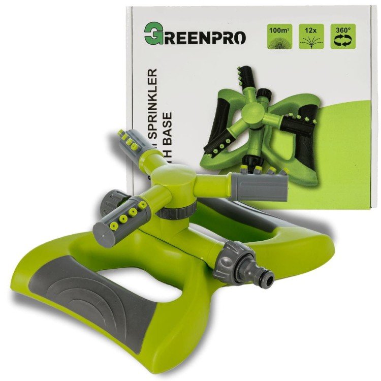 3-ramenný rotačný záhradný zavlažovač 24 cm