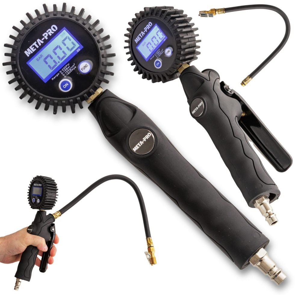 LCD gumiabroncs-fújó pisztoly 16 bar 230 psi