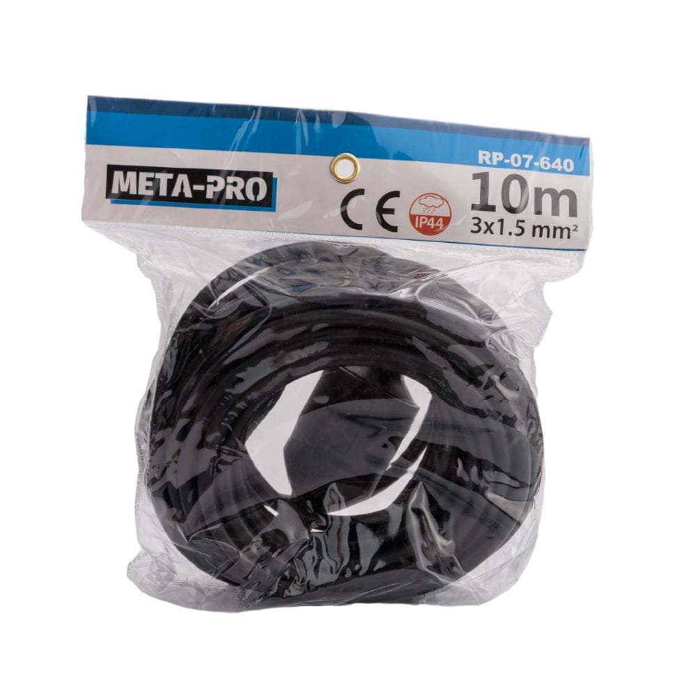 Hosszabbító kábel, 10 m, 3×1,5 mm