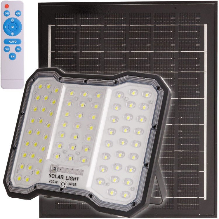 SOLÁRNE VONKAJŠIE LED POULIČNÉ LAMPY SO SNÍMAČOM SÚMRAKU 200 W