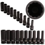 Hosszú gépi dugókulcs készlet 1/2" 10 részes